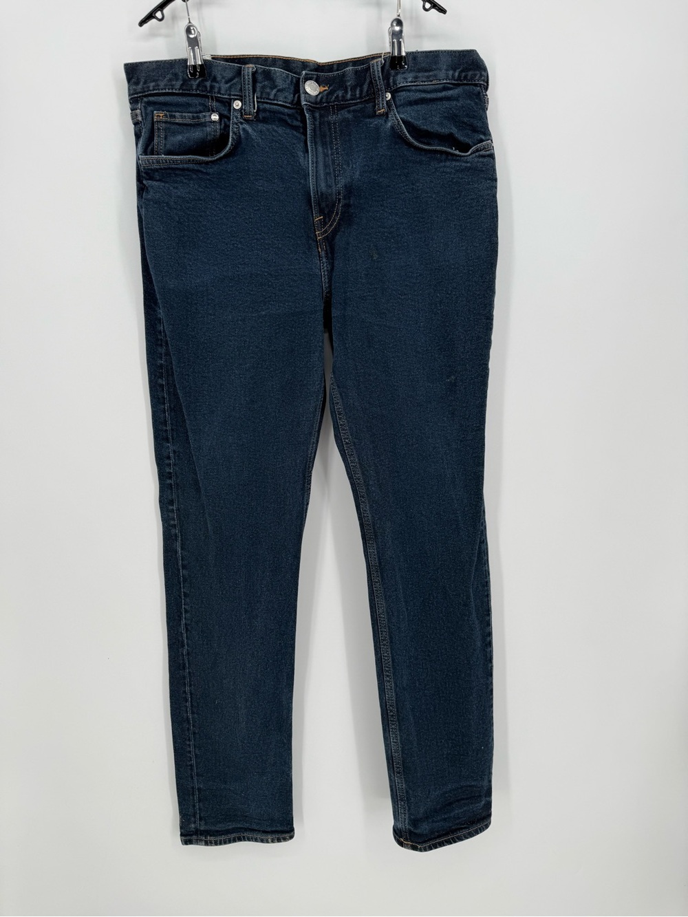 H&M Men’s Slim Fit Jeans 36x32 Dark Wash Stretch Denim